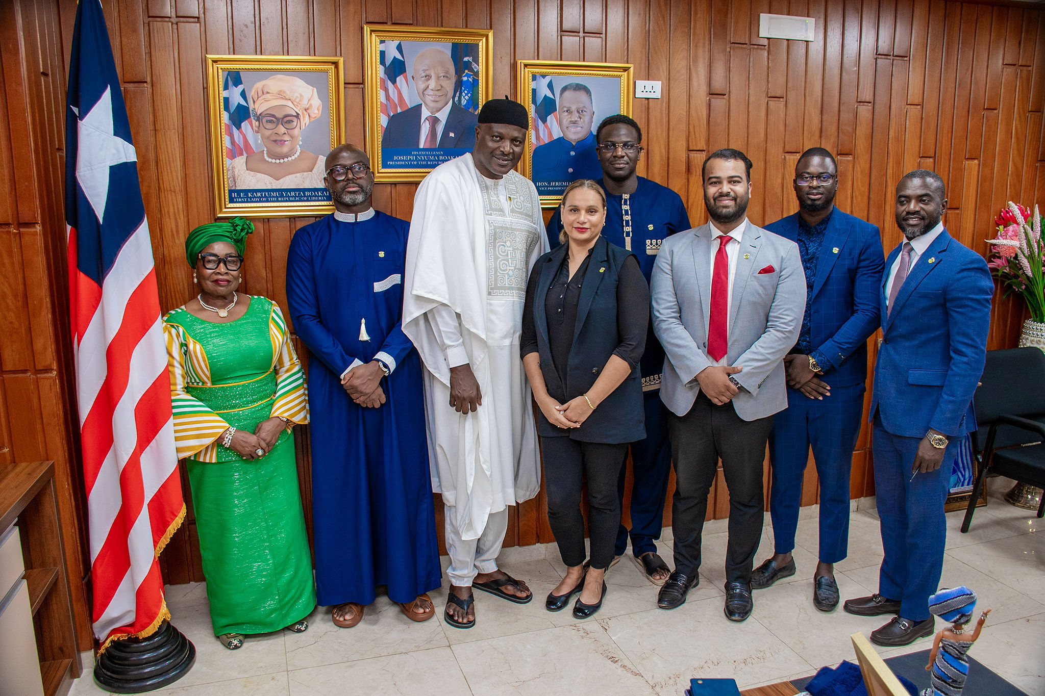 First Lady Kartumu hosting H.E. Farimang Manneh and Gambian investors in Liberia